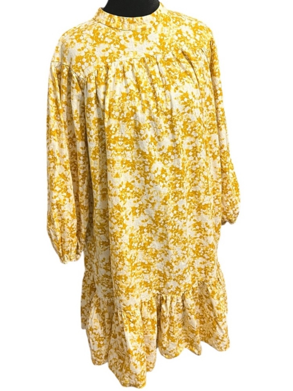 TOPSHOP Yellow White Floral Mini Dress Size 8
